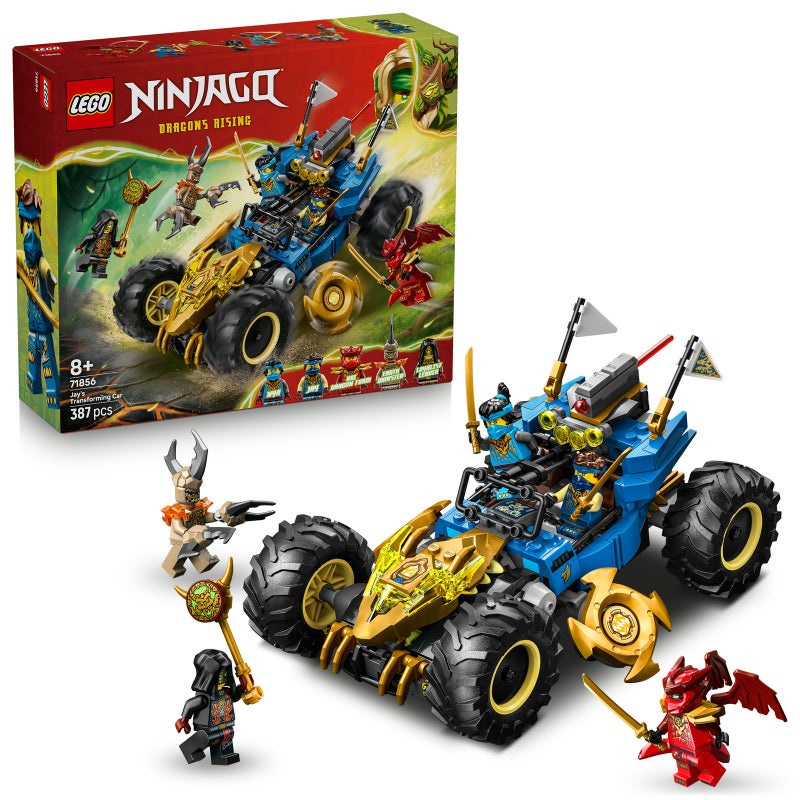 LEGO NINJAGO Jay’s Transforming Car 71856 Building Toy Set (387 Pieces) - Image 1